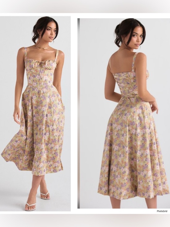 House of CB Dresses & Skirts - House of CB 'Carmen' Peony Print Bustier Sundress XS New